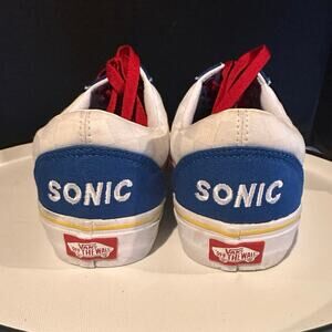 NWOT Vans x Sonic Collaboration Sneakers Red, White & Blue Women’s 8.5 Mens 7